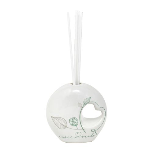 Profumatore in kergres decoro cuore+profumo 30ml - 2 pz.