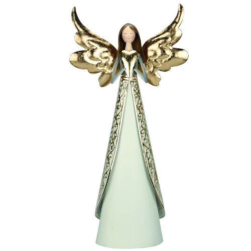 Angelo in metallo bianco e oro