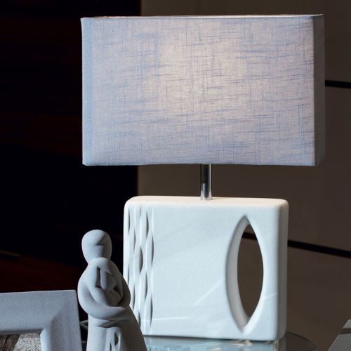 Lampada 26x9x22h cm con paralume rett. h 51 cm