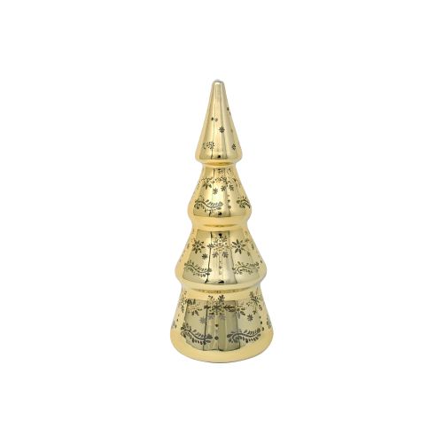 Albero in vetro con led colore oro lucido