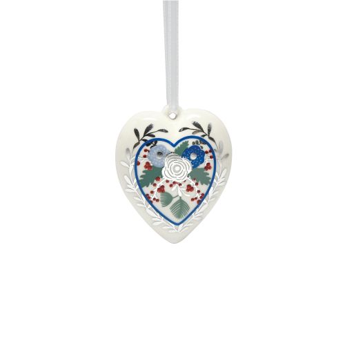 Addobbo cuore colore argento e blu