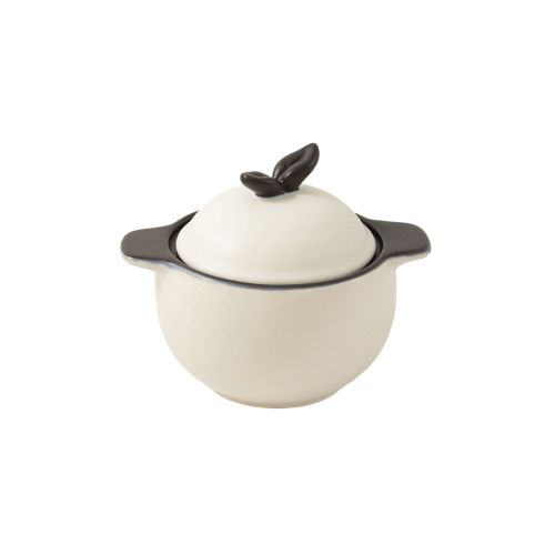 Casseruola con coperchio bianco 14.5x18.5x14h