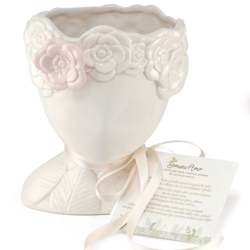 Cachepot fiori di porcellana con carta piantabile