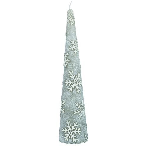 Candela grande forma albero colore grigio