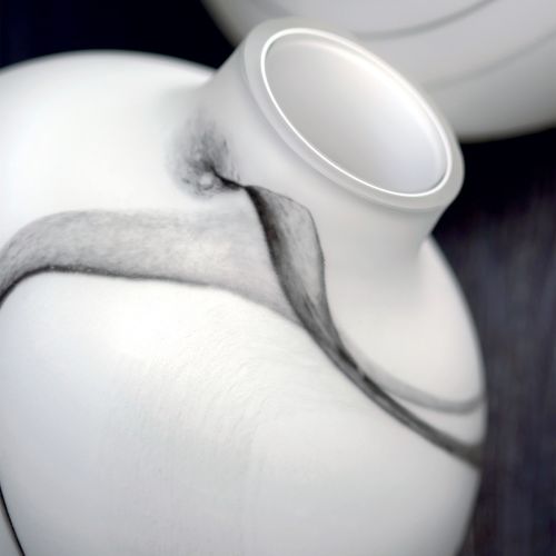 Vaso colore bianco e nero matt
