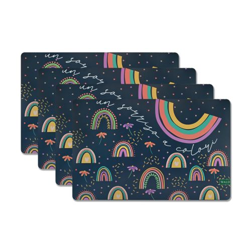 Set 4 pezzi tovaglietta americana decoro "risi e sorrisi"