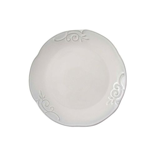Piatto frutta bianco, con sfumature aviazione sul - 6 pz.