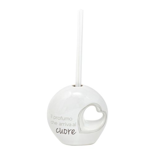 Profumatore in kergres decoro cuore+profumo 30ml - 2 pz.