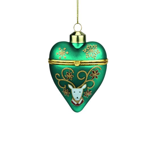 Cuore in vetro color ottanio+messaggio