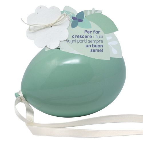 Palloncino colore verde con carta piantabile