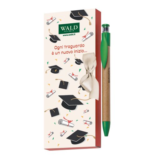 Scatolina con penna con semi di margherita decoro cappello