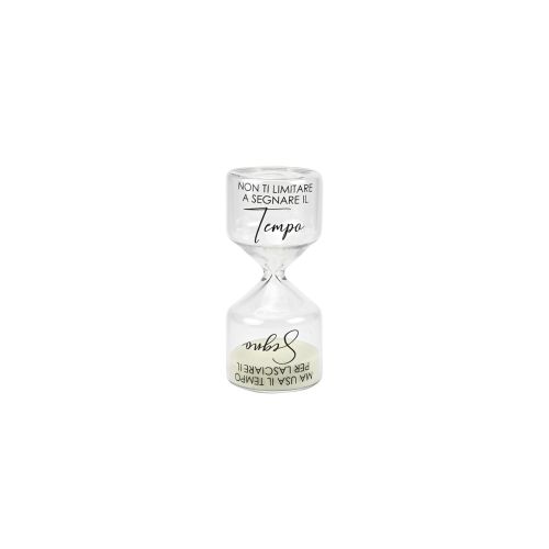 Clessidra piccola vetro borosilicato frase "tempo"