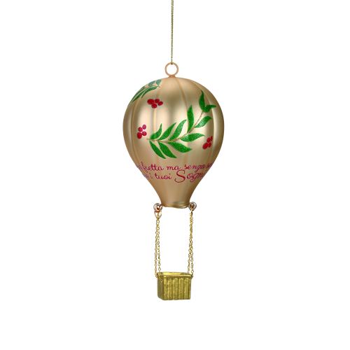 Mongolfiera oro matt in vetro e decalco