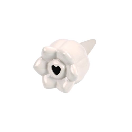 Fiore in ceramica autorrigante colore bianco - 2 pz.