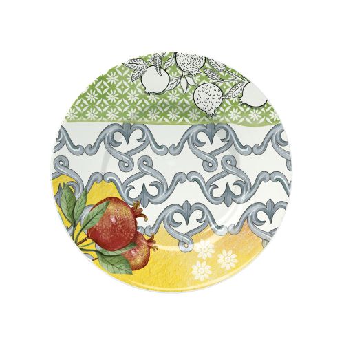Piatto fondo decoro mediterraneo - 6 pz.