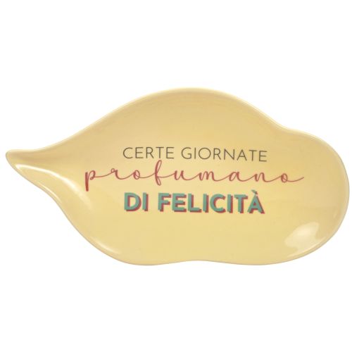 Contenitore in kergres fumetto colore giallo dec "felicita'" - 2 pz.
