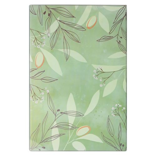 Tagliere rettangolare vetro temperato decoro olive