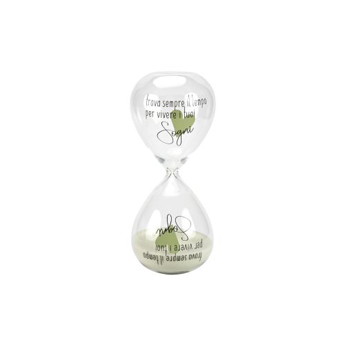 Clessidra grande vetro borosilicato frase "sogni"