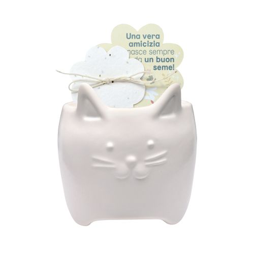 Gattino colore bianco con carta piantabile - 2 pz.