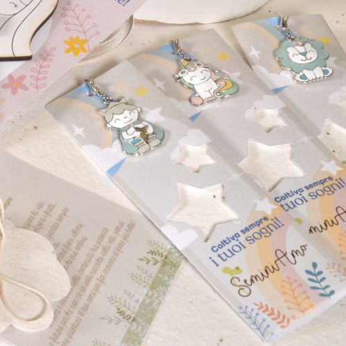 Segnalibro unicorno con carta piantabile - 6 pz.