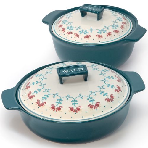 Pentola decorata in ceramica blu - 250 cl