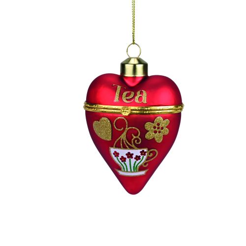Cuore in vetro colore rosso+messaggio