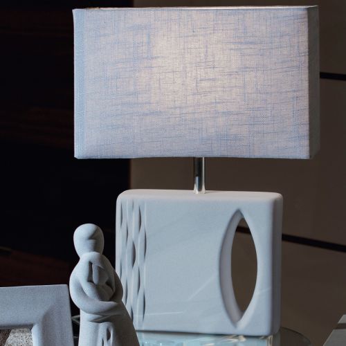Lampada 26x9x22 cm con paralume rett. h 51 cm