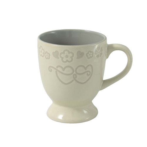Mug con cuori - avorio - 2 pz.