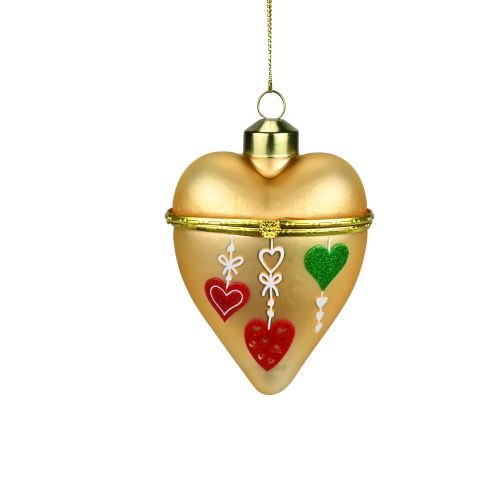 Cuore oro in vetro con cerniera+messaggio