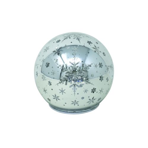 Sfera in vetro con led color argento