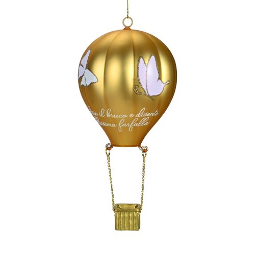 Mongolfiera grande oro in vetro