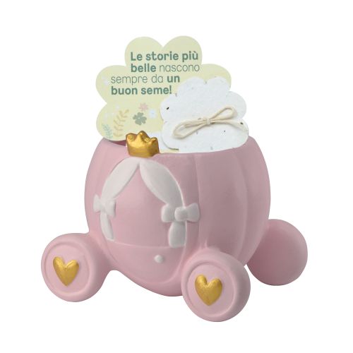 Carrozza principessa rosa con carta piantabile - 2 pz.