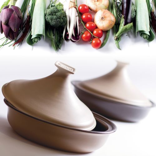 Tajine con coperchio colore tortora