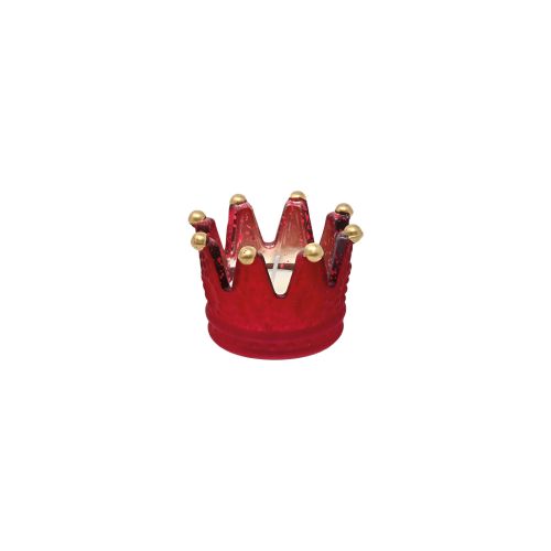 Porta candela corona rossa con tealight