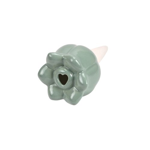 Fiore autoirrigante in ceramica colore verde acqua - 2 pz.