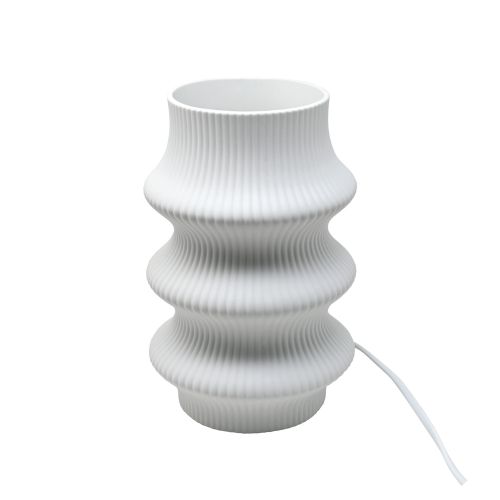 Lampada porcellana biscuit ondulata