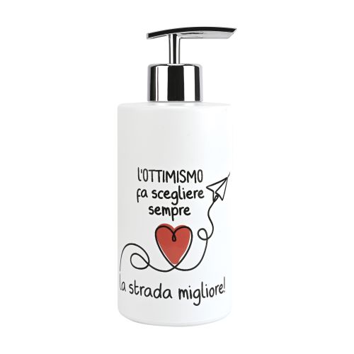 Dosasapone in vetro bianco dec "ottimismo"