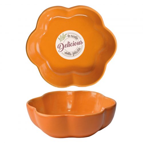 Pirofila fiore colore aragosta - 2 pz.