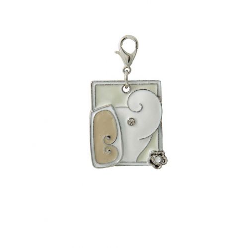 Charm elefante con strass - 6 pz.