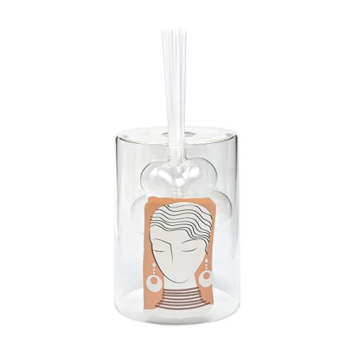 Bottiglia/vaso vetro borosilicato per profumo ambiente decoro donna