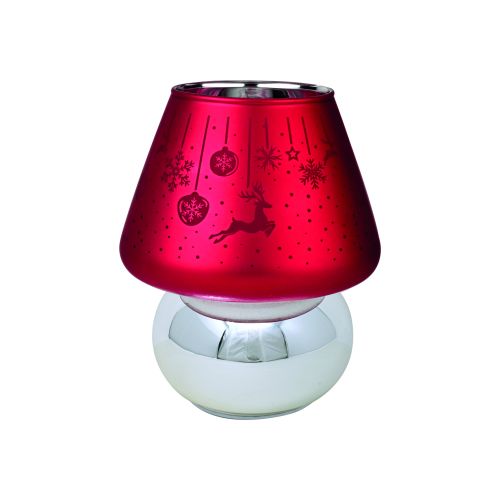 Lampada in vetro con led colore rosso