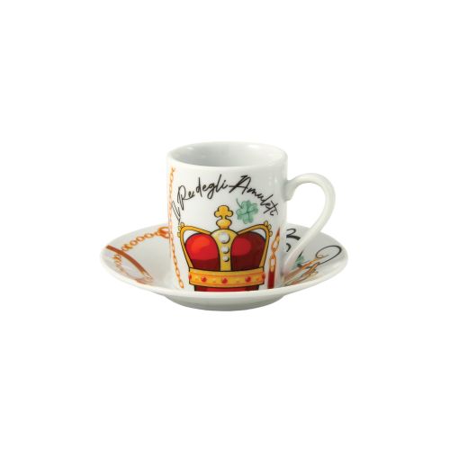 Set 2 tazze espresso decoro corona