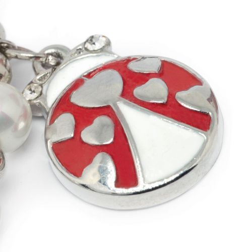 Charm coccinella in metallo rotondo - 2 pz.