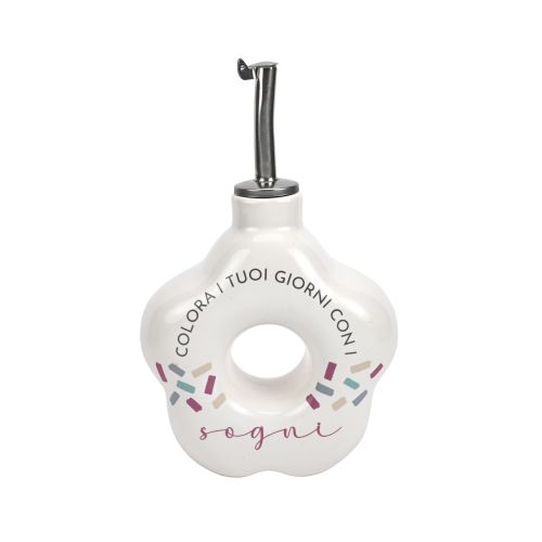 Oliera bianca forma di fiore dec "colora i tuoi giorni"