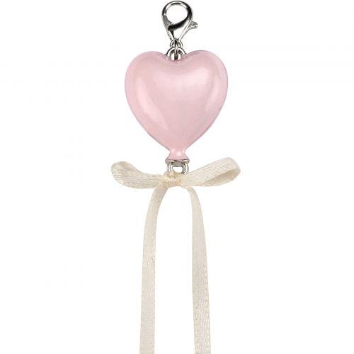 Charm palloncino cuore rosa - 6 pz.