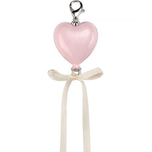 Charm palloncino cuore rosa - 6 pz.