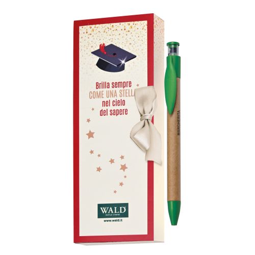 Scatolina con penna con semi di margherita decoro stella