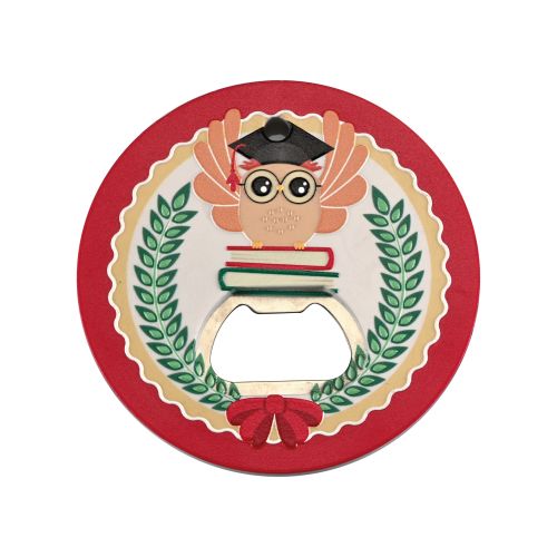 Apribottiglia in resina tondo decorato "corona"