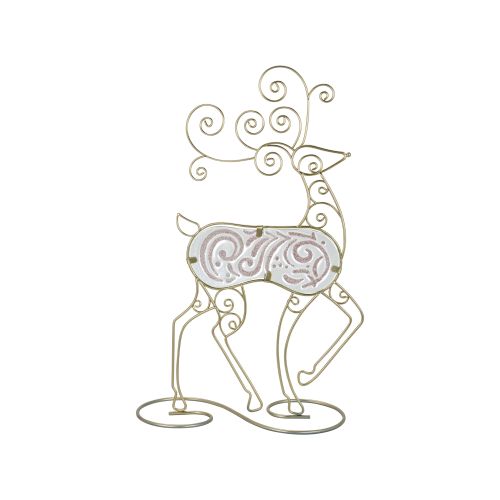 Renna in metallo e vetro dipinta a mano