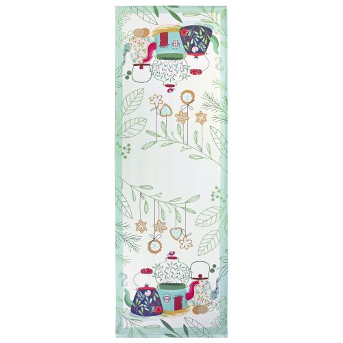 Runner 100% cotone stampato decoro teiere